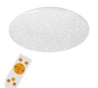 BRILONER Lámpara de Techo LED, diseño de Estrella, Regulable, Remoto, función de luz Nocturna, Incluye Control de Temperatura de Color (3,000-6,500 Kelvin), 56 cm de diámetro, 50 W, Blanco