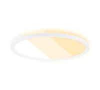 Briloner Lámpara de Techo LED para Salón, Lámpara LED Plana, Panel LED, Color de Luz Ajustable, Retroiluminación, Blanco, 293 x 28 mm, 18 W, 2400 Lúmenes, Blanco Cálido
