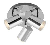Briloner Lámpara de Techo Spotrondell Cromo Ø21 cm IP44 3x40W GU10 Giratoria