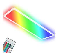 BRILONER - Lámpara de Techo Ultraplana RGB, Lámpara de Techo LED con Luz de Fondo, Blanco Neutro, Panel LED, Cambio de Color, Regulable, Control Remoto, Blanco
