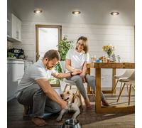 Briloner Lámpara empotrable LED Klira, negra, Ø 9 cm, orientable, juego de 3 EC:EPREL:1930494