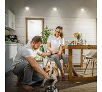 Briloner Lámpara empotrable LED Klira, níquel, Ø 9 cm, IP44, atenuable, juego de 3 EC:EPREL:1930506