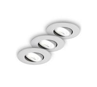 Briloner Lámpara empotrable LED Kulana A, cromo mate, 4000K, juego de 3 EC:EPREL:1999428
