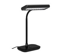 BRILONER- Lampara Escritorio, 6500 K, 800 Lúmenes, Cuello Giratorio y Orientable, 7,5 W, Lampara Mesita Noche, Lámpara de Mesa, Lampara Lectura, 44 cm, Lampara LED, Flexo Escritorio, Luz, Negro