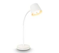 Briloner - Lampara Escritorio, Orientable, Giratoria, Recargable Con el Cable USB-C, Lampara Mesita Noche, Lámpara de Mesa, Lampara LED Recargable, Lamparas Sin Cables, Lectura, 38,5cm, Blanco