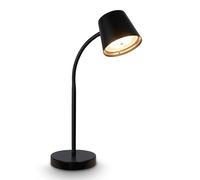 Briloner - Lampara Escritorio, Orientable, Giratoria, Recargable Con el Cable USB-C, Lampara Mesita Noche, Lámpara de Mesa, Lampara LED Recargable, Lamparas Sin Cables, Lectura, 38,5cm, Negro