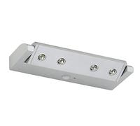 BRILONER - Lámpara LED bajo armario, lámpara orientable con detector de movimiento, iluminación de armarios con luz blanca fría, tira de luz LED incl. batería, color titanio, 180x75x23mm (LxAnxAl)