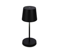 BRILONER - Lámpara LED Táctil Regulable, IP44, USB-C, Luz Blanca Cálida, Inalámbrica, Recargable, Portátil Para Camping y Escritorio, 26x10cm, Color Negro