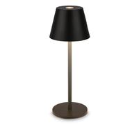 BRILONER - Lampara mesa sin cable LED IP44 con control táctil, regulable, batería intercambiable, mesita noche inalámbrica, mesa LED recargable, 6x16 cm, negro