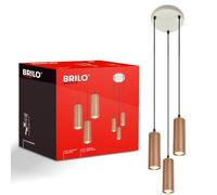 Briloner - Lámpara Techo Colgante 3 Luces Regulable En Altura GU10 Coffee