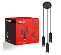 Briloner - Lámpara Techo Colgante 3 Luces Regulable En Altura GU10 Negro