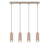 Briloner - Lámpara Techo Colgante 4 Luces Regulable En Altura GU10 Beige | Lámparas Colgantes De Techo Isla Cocina Comedor Salón Dormitorio Mesa De Comedor Lámpara Suspendida 120 cm