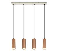 Briloner - Lámpara Techo Colgante 4 Luces Regulable En Altura GU10 Coffee | Lámparas Colgantes De Techo Isla Cocina Comedor Salón Dormitorio Mesa De Comedor Lámpara Suspendida 120 cm
