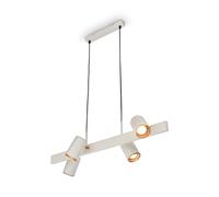 BRILONER - Lampara techo colgante, orientable, 4x casquillo GU10, lampara colgante, isla cocina, 80 x 24,9 x 120 cm, gris claro café