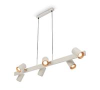 BRILONER - Lampara techo colgante, orientable, 6x casquillo GU10, lampara colgante, isla cocina, 110 x 24.9 x 120 cm, gris claro café