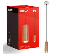 Briloner - Lámpara Techo Colgante Regulable En Altura GU10 Coffee 120 cm | Lámparas Colgantes De Techo Isla Cocina Comedor Salón Dormitorio Mesa De Comedor Lámpara Suspendida 120 cm