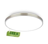 BRILONER - Lampara techo LED, CEE A fuente de luz, 17,1W a 3900lm, luz blanca neutra, plafon, lamparas salon, plafones para, lamparas de techo salon, 38x6cm, níquel mate