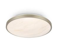 BRILONER - Lampara techo LED con diseño alabastro, luz blanco cálido, 17,5 W y 2400lm, aro decorativo, plafon LED, lamparas de salón, lampara dormitorio, 33 x 6 cm, níquel mate