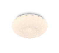 BRILONER - Lampara techo LED con efecto cielo estrellado, luz blanco cálido, borde ondulado decorativo, plafon LED, lamparas de salón, lampara dormitorio, 28,5 x 7,5 cm, blanco