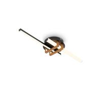 BRILONER - Lampara techo LED con luz blanca cálida, perfiles angulares, plafon LED techo, salon, plafones para techo, 58,5x16x7,5 cm, madera negro