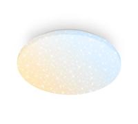 BRILONER - Lampara techo LED con mando a distancia, regulable CCT con efecto cielo estrellado, 24 W 2600 lm muy brillante, plafon LED, lamparas de salón, lampara dormitorio, 34 x 6 cm, Blanco