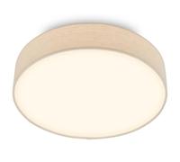 BRILONER - Lámpara techo LED con pantalla de tela, 24 W y 2600 lm, luz blanco cálido, plafon LED, lamparas de salón, lampara dormitorio, luz techo salón, 38 x 10,5 cm, Beige