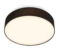 Briloner - Lámpara techo LED con pantalla de tela, 24 W y 2600 lm, luz blanco cálido, plafon LED, lamparas de salón, lampara dormitorio, luz techo salón, 38 x 10,5 cm, Negro