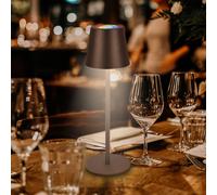 Briloner Lámparas de mesa LED recargables Cilano, juego de 3, antracita, estación de