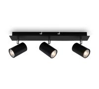 BRILONER - Lamparas De Techo Salon, 3x GU10, Máx.40W, Lampara Techo, Focos LED Interior Techo, Lampara Cocina, Lamparas De Techo Dormitorio, Candeeiro Teto, 45x8x12.3 cm, Negro