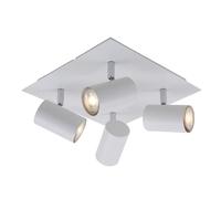 BRILONER - Lamparas De Techo Salon, 4x GU10, Máx.40W, Lampara Techo, Focos LED Interior Techo, Lampara Cocina, Lamparas De Techo Dormitorio, Candeeiro Teto, 26.5x26.5x12.3 cm, Blanco