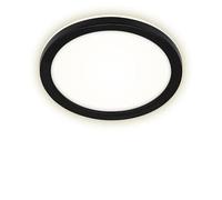 BRILONER LED, lámpara de Pared para Exterior con Efecto de luz de Fondo, 8 W, 1.200 lúmenes, 4.000 Kelvin, Blanca/Negra, Redonda, Ø 21 cm, 21x2,8cm, Negro