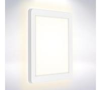 BRILONER LED, lámpara de Pared para Exterior con Efecto de luz de Fondo, 8 W, 1.200 lúmenes, 4.000 Kelvin, Blanca, Cuadrada, 190x190x28 mm LxAxA, 19x2,8cm, Blanco