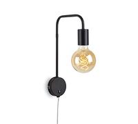 BRILONER Leuchten 2086-015 - Lámpara de pared con enchufe, interruptor basculante, 1 bombilla E27 máx. 10 W, metal, color negro