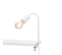 Briloner Leuchten 2600-016 - Lámpara de sujeción (1 bombilla E27, máx. 10 W, incluye interruptor de cable, brazo flexible, metal, color blanco, 477 mm)