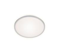 Briloner Leuchten 3046-014 Lámpara de Techo LED, Efecto Retroiluminado, 15 W, 1500 Lúmenes, 4000 Kelvin, Blanco/Plateado
