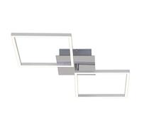 BRILONER Leuchten 3182-018 - Lámpara led de techo (regulable, 1 módulo giratorio, incluye función de memoria, 32 W, 2600 lúmenes, 3000 Kelvin, 763 x 365 x 78 mm), color cromo y aluminio
