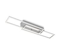 Briloner Leuchten 3546-018 Lámpara de Techo LED, Color de Luz Blanco Cálido, Función de Memoria, Orientable, Aluminio Cepillado