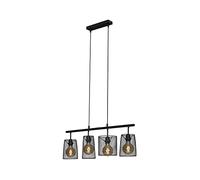 Briloner Leuchten 4026-045 Lámpara de Comedor Colgante de Alambrem, Iluminacion, 4 Luces, E27 Máx. 60 W, Negro