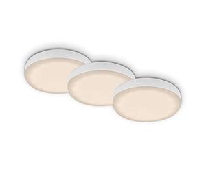 Briloner Leuchten 7061-036 Juego de 3 Focos Empotrables LED Baño Sin Marco, Ip44, Temperatura de Color Blanco Cálido, 3W, 350 Lm, Blanco