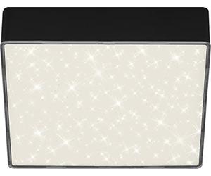 Briloner Leuchten 7076-415 Plafón LED con Decoración de Estrellas, Temperatura de Color Blanco Neutro, Negro