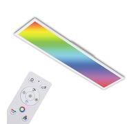 BRILONER Leuchten 7154-016 Plafón RGB CCT LED Ultraplano, Rectangular (119.5 x 29.5 cm), Blanco, Control de Temperatura de Color (3000-6500 Kelvin), Regulable, Salida de Luz de 4300 Lúmenes,Plástico