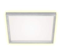Briloner Leuchten 7364-019 Lámpara de Techo LED, plafón con Efecto retroiluminado, 22 vatios, lúmenes, 3000 Kelvin, 422 x 422 x 40 mm, Color Blanco Y Aluminio