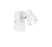 Briloner Leuchten - Foco de pared LED, lámpara de 1 foco, proyector giratorio y orientable, 1x GU10, 5 W, 460 lumen, 3000 Kelvin, blanca