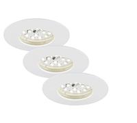BRILONER Leuchten - Focos LED empotrables, Set de 3 lámparas de techo regulables, 5,5 vatios, 470 lúmenes, 3.000 Kelvin, IP44, Blanco, 75x28 mm cada unidad