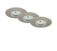 Briloner Leuchten - Focos LED empotrables, Set de 3 lámparas de techo regulables, 6,5 vatios, 570 lúmenes, 3.000 Kelvin, IP44, Níquel mate, 75x28 mm cada unidad
