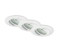 BRILONER Leuchten - Focos LED empotrables, Set de 3 lámparas de techo regulables, Módulo LED pivotante, 5,5 vatios, 470 lúmenes, 3.000 Kelvin, IP23, Blanco, 82x28 mm cada unidad
