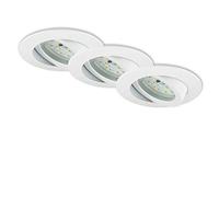 Briloner Leuchten - Focos LED empotrables, Set de 3 lámparas de techo regulables, Módulo LED pivotante, 6,5 vatios, 570 lúmenes, 3.000 Kelvin, IP23, Blanco, 82x28 mm cada unidad