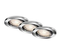 Briloner Leuchten - Juego de 3 lámparas LED empotrables, módulo LED orientable, cada uno de 5 W, 460 lúmenes, 3000 Kelvin, IP23, cromo, 86 x 70 mm (diámetro x altura).