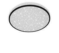 Briloner Leuchten - Lámpara de techo LED, lámpara de techo in ecoración de estrellas, 24 vatios, 2.200 lúmenes, 4.000 kelvin, blanco-negro, Ø 38cm
