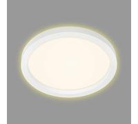 Briloner Leuchten - Lámpara de techo LED, luz de techo con efecto Blacklight incluido, 18 vatios, 2.400 lúmenes, 3.000 Kelvin, blanco, Ø 29,7 cm